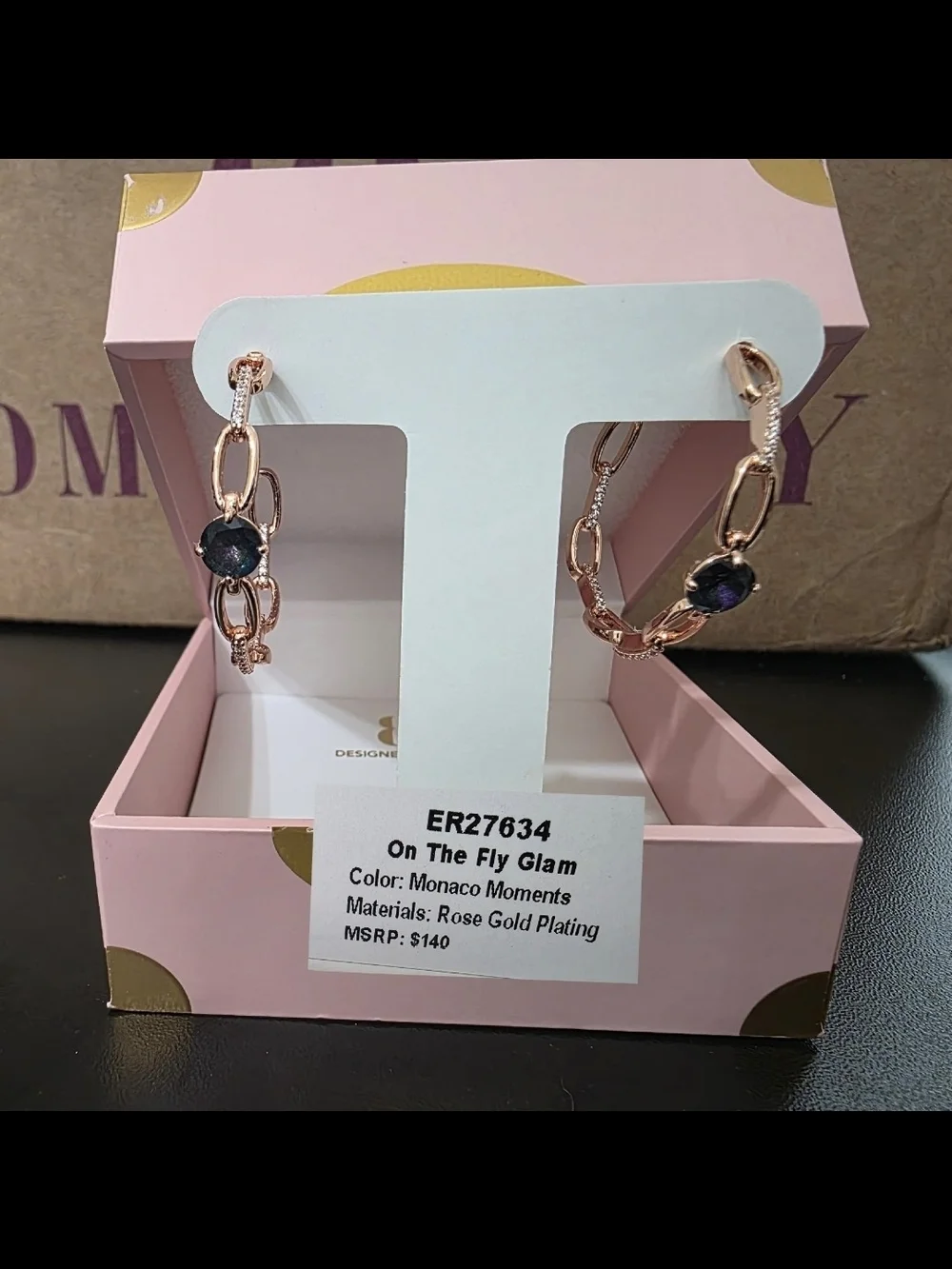 Rose Gold Plated Jewel Candy Hoop Earrings - Monaco Moments